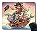 Custom Unique Mouse Pad with Pirates Boat Fishing Shark Anchor Flag Non-Slip Neoprene Rubber Standard Size 9 Inch(220mm) X 7 Inch(180mm) X 1/8 Inch(3mm) Desktop Mousepad Laptop Mousepads Comfortable Computer Mouse Mat