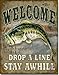 Welcome Bass Fishing Tin Sign 16