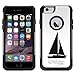 Skin Decal for Otterbox Commuter Apple iPhone 6 Case - Silhouette Sailboat on White