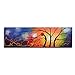TJie Art Hand Painted Mordern Oil Paintings Ethereal Trees Dance Canvas Wall Art For indoor use only,Abstract design wall art,Hand-painted on canvas with high-quality oil,Nature theme in a mix of blue/ orange/ green, 40W x 12H inches