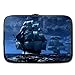 Hot Sale Night Ocean Sailboat and Ghost Ships Laptop Sleeve 13 Inch Notebook Computer Bag Case Cover - Twin Sides