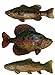Set of 3 Fish Figures Crappie Trout Bass