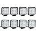 8 pcs one pack 48w 30 Degree LED flood Beam Lights Square Off-road bulb lamp light fog lighting exterior For Jeep Cabin/Boat/SUV/Truck/Car/ATV/Vehicles/automative/jeep/Marine