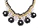 Girl Era Hot Fashion 3D Flowers Gemstone Pendant Choker Elegant Bib Circle Necklace Lady Womens(black)