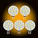 J&C-LED - (5-PACK) G4 Base 12V AC/DC LED Light Bulb Replacement - Soft/Warm White Color - Disc Type Side Pin 10 Watt Halogen Replacement for RV Campers, Trailers, Boats, and Under-cabinet Lights. Warm White Light for Best Ambience and Conformt