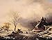 Guojioilpainting-Winter Scene with Skaters,Printed Oil Painting on Canvas Wall Art Pictures for Living Room Home or Salon Decorations£¨Frameless)24x36(inches)