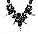 Girl Era Best Resin Flowers Bib Statement Necklace Turquoise Jewelry Necklace(black)