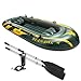Intex Sehawk 4, 4-Person Inflatable Boat Set with Aluminum Oars and High Output Air Pump
