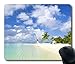 Custom Hot Mouse Pad with Beach Tropics Sea Sand Palm Trees Yacht Non-Slip Neoprene Rubber Standard Size 9 Inch(220mm) X 7 Inch(180mm) X 1/8 Inch(3mm) Desktop Mousepad Laptop Mousepads Comfortable Computer Mouse Mat