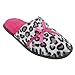 Womens/Ladies Animal Print Slippers With Bow Detail