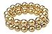 Btime Women Classical Two Rows Pearl Beads Bracelet(goldenA)