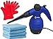 ClearMax Steam Cleaner and Sanitizing Cleaning Set with 4 Microfiber Cloths and Chef's Star Heat Resistant Gloves, Best for Cleaning Hard Areas, Bathroom, counters, Stoves and tire rims, Scrub, Sanitize + Cleans any Surface Without Abrasion, Tough on Bacteria & Dust Mites