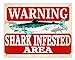 Fishing Shark Sign warning funny vintage style plaque for fish Tank 392
