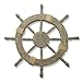 Adeco Ornamental Wall Decoration Wooden Nautical Ship Steering Wheel, 24-Inch, Brown