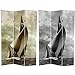 Oriental Furniture Huge Wall Art Photograph Sailboat Nautical, 6-Feet Black and White Double Printed Sailboat Ocean Room Divider Screen