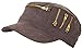 A&W Women's Zippered Cadet Hat Elastic Stretch Fit (One Size) - Brown