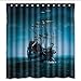 Deep blue sea sailing boat sailboat Waterproof Bathroom Fabric Shower Curtain,Bathroom decor 66