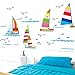 BestOfferBuy Colorful Sail Boat Yacht Ocean Sea Removable Wall Sticker Decal