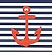 Boston International 20 Count 3-Ply Paper Cocktail Napkins, Blue Yacht Club Anchor