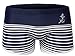 Linemoon Men's Thin Zebra Lines Fashion Boxer Swimming Trunks Blue 27-29 Inches
