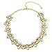 Btime Fasion Small Golden Silver Five-Petaled Flowers Necklace(golden)