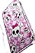 ShockWize (TM) Imago Series Apple iPhone 5 5s Pink Checkered Skull and Bow Design Art Artwork Armor Protector Cover Case A1533 A1457 A1530 A1453 (Cute Crossbones)