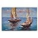 TJie Art Hand Painted Mordern Oil Paintings Duo of Sail Boats Canvas Wall Art Contemporary artwork in colorful sailing theme,hand-painted with acrylics on canvas,Visible brushstrokes enhance visual appeal,Gallery wrapped stretched over wooden frame