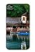 Fashionable Style Case Cover Skin Series For Iphone 4/4s- Nature Lakes Water Buildings Houses Boat Trees Forest