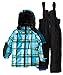 Rugged Bear Little Boys' Toddler 2 Piece Plaid Snowsuit Ski Bib Pant Set, Blue, 4T
