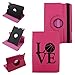 IPad Mini 1,2,3 Love BasketBall Leather Rotating Case 360 Degrees Multi-angle Vertical and Horizontal Stand with Strap (Hot Pink) (Basketball)