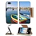 Apple iPhone 5 5S Flip Case Pair of small Colored fishing boats Malta IMAGE 34244028 by MSD Customized Premium Deluxe Pu Leather generation Accessories HD Wifi Luxury Protector