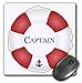 3dRose LLC 8 X 8 X 0.25 Inches Captain Lifesaver - Ship Life Preserver - Nautical Boat Ocean Sailing - Yacht Sailor Sea Fisherman Mouse Pad (mp_112924_1)