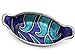 *Only Today's Sale SouvNear 13'' Boat Shaped Serving Plate in Blue & Green - Decorative Solid Aluminum Metal Centerpiece for Salads Fruits Nuts Cookies Chips - Table Décor Accessories - Perfect Use for Home / Office / Birthday / Party