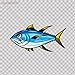 Decals Vinyl Sticker Tuna Fish Fishing Poster For Marine Vessel Car Window Boat Jet Ski Beach Store Note Book Laptop Size: 5 X 2.4 Inches Vinyl color print