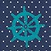 Boston International 20 Count Yacht Club 3-Ply Paper Cocktail Napkins, Dark Blue Ship Wheel