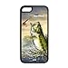 New Personalized Fishing Bass Iphone 5C Plastic And TPU Silicone Back Wearproof & Sleek Case Cover