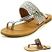 City Classified Womens Marco Strappy Metallic Thong Flip Flop Sandals