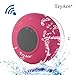 TryAce®Wireless Bluetooth Waterproof Shower Speaker Bluetooth 3.0 Car Handsfree Speakerphone built in Mic Control Buttons and Dedicated Suction Cup for Showers, Bathroom, Pool, Boat, Car, Beach, & Outdoor Use(Rose Red)