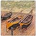 Rikki KnightTM Claude Monet Art Dock of Etretat (Three Fishing Boats Design on 12