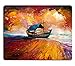 Luxlady Mousepads Original oil painting of fishing boat sea on canvas Rich golden Sunset IMAGE 37791090 Customized Art Desktop Laptop Gaming mouse Pad