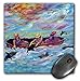 Sandy Welds Seaside Girls - Paddling with Dolphins, 3 seaside girls in boat pet dolphins - MousePad (mp_66358_1)