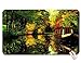 house boat on a river in autumn wallpaper super big size mousepad Dimensions: 23.6 x 13.8 x 0.2(60x35x0.2cm)