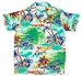 Ragstock Men's Beached Sailboat Print Hawaiian Shirt, Green-Large