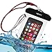 Kobert Waterproof Case (Deluxe Pro) - Dry Bag Fits iPhone 6 Plus, 6, Samsung Galaxy s6 - Transparent with adjustable red strap, metal clip & carabiner
