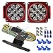 Partsam Trailer Boat Red Stop Turn Tail Light and White License Plate Light Complete Set(Pack of 2pcs)