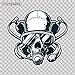 Decal Stickers Scuba Skull Motorbike Boat graphic saltwater diving jaw (4 X 3,64 Inches) Fully Waterproof Printed vinyl sticker