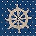 Boston International 20 Count Yacht Club 3-Ply Paper Cocktail Napkins, Blue Ship Wheel